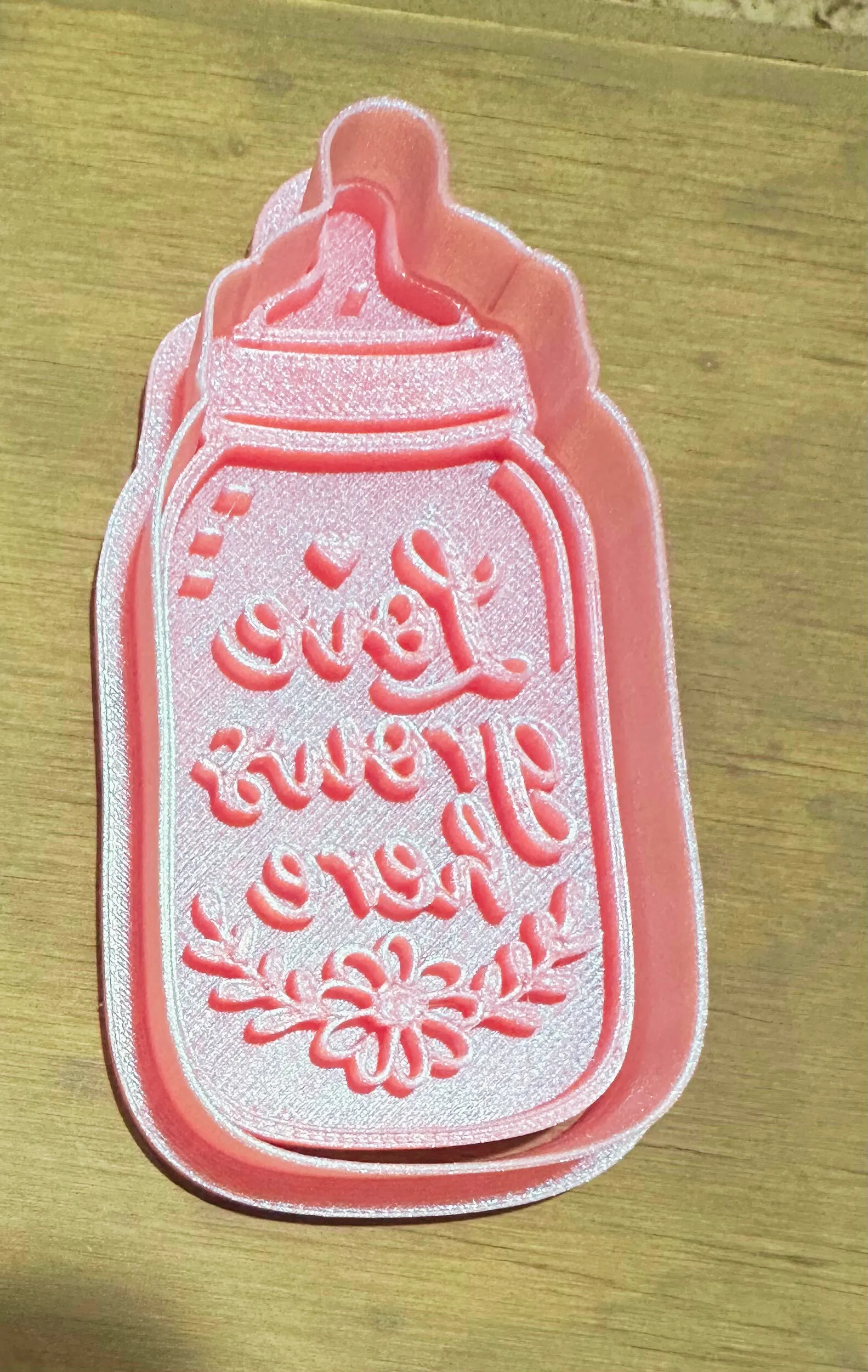 Pink Baby shower bottle shaped cookie cutters