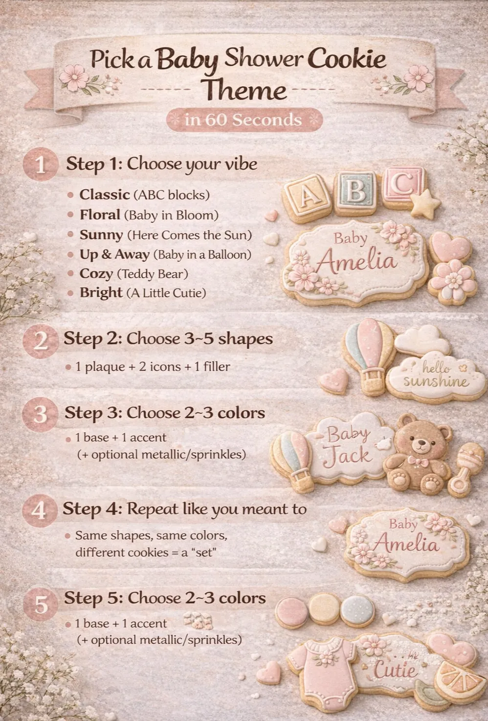 Pick a Baby Shower Cookie Theme in 60 Seconds - Infographic