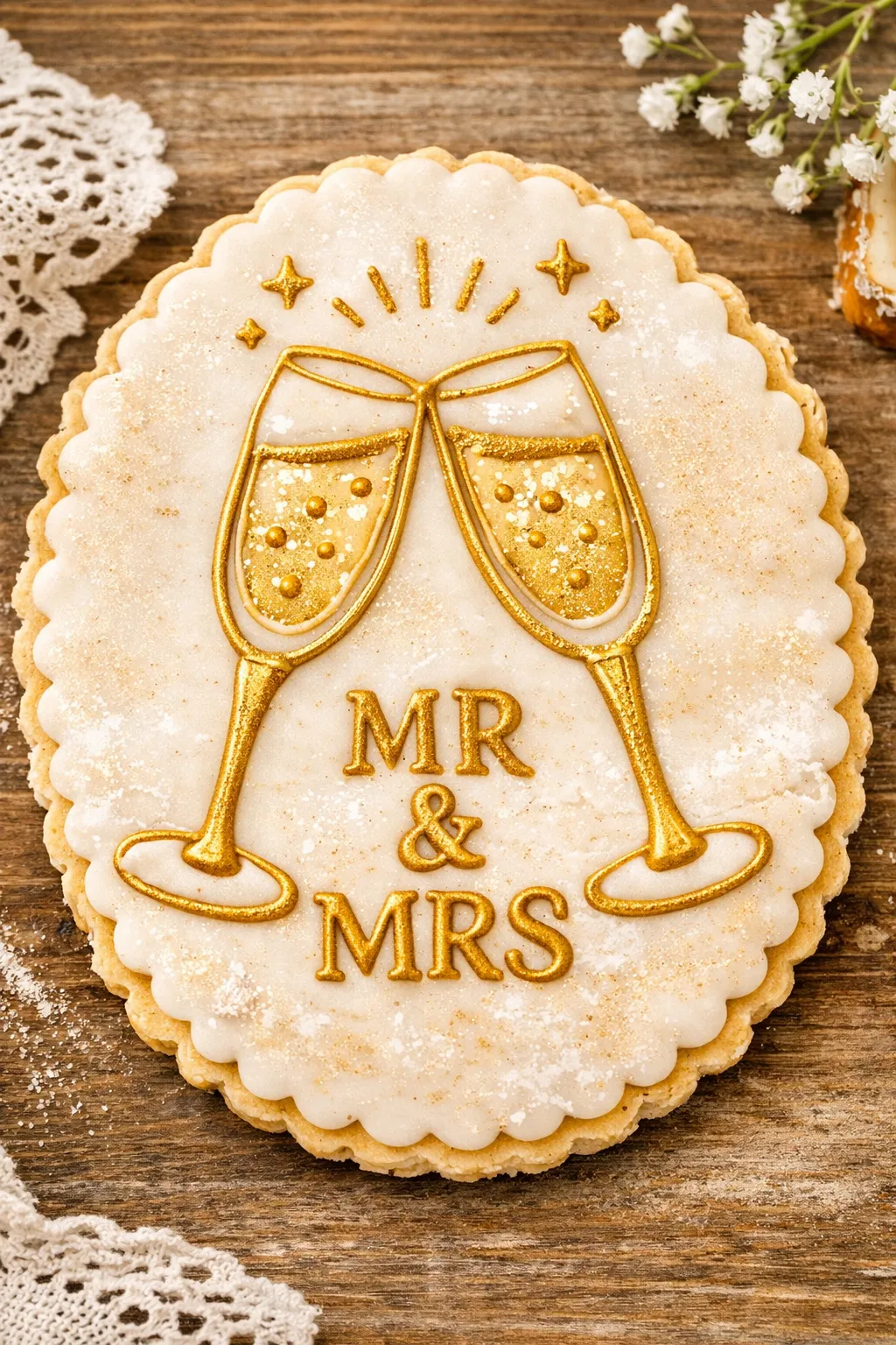Mr. and Mrs. champagne wedding cookie cutters for bridal showers